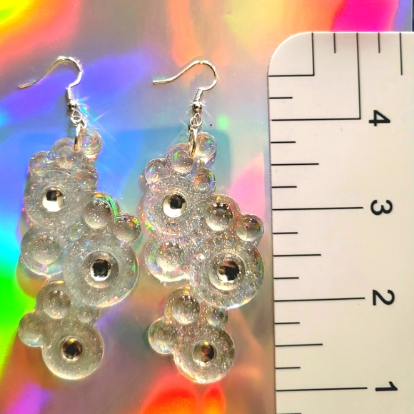 Sparkle Bubble Resin Earrings - Picture 4 of 5